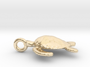 Sea Turtle in 14k Gold Plated Brass