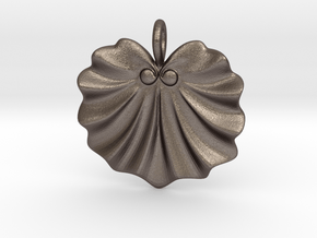 Seashell Fan Pendant in Polished Bronzed Silver Steel