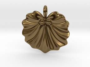 Seashell Fan Pendant in Polished Bronze