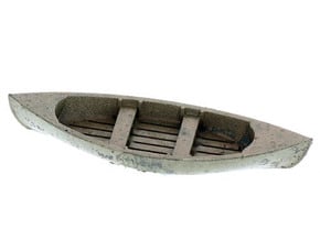 Double Ender Rowboat HO Scale in Smooth Fine Detail Plastic