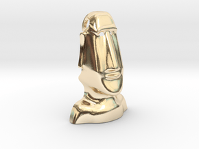 Moai : Head Statue of the island of Easter in 14K Yellow Gold