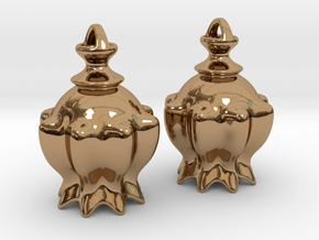 "Bellflower" Earrings in Polished Brass