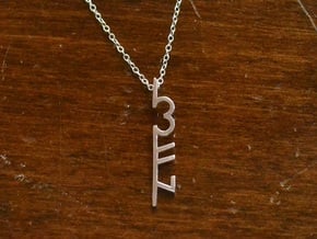 3FN Stripe - Pendant - 25mm Length in Polished Silver