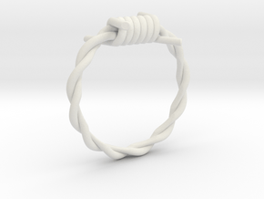 Barbed wire ring in White Natural Versatile Plastic