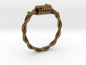 Barbed wire ring in Natural Bronze