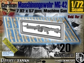 1/72 Machine Gun MG-42 Set001 in Tan Fine Detail Plastic
