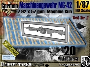 1/87 Machine Gun MG-42 Set001 in Tan Fine Detail Plastic