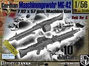 1/56 Machine Gun MG-42 Set001 in Tan Fine Detail Plastic