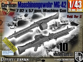 1-43 Machine Gun MG-42 Set001 in Tan Fine Detail Plastic
