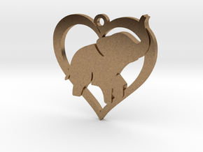 Cute Baby Elephant Pendant in Natural Brass