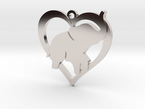 Cute Baby Elephant Pendant in Platinum