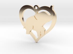 Cute Baby Elephant Pendant in 14k Gold Plated Brass