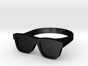 Glasses Ring in Matte Black Steel: 6.25 / 52.125