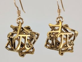 12Pi Earrings (metal) in Polished Brass