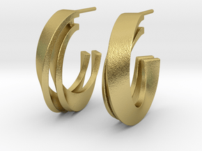 Möbius earring in Natural Brass