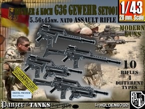 1/43 Heckler Koch Gewehr G36 Set001 in Tan Fine Detail Plastic