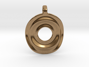 Disk shaped pendant in Natural Brass