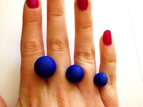 Three Ball Ring Size Small in Blue Processed Versatile Plastic