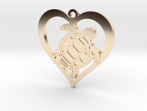 I Love Turtles in 14K Yellow Gold