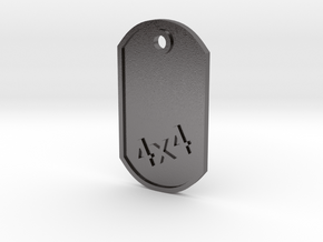MILITARY DOG TAG 4X4 in Polished Nickel Steel
