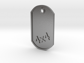 MILITARY DOG TAG 4X4 in Natural Silver
