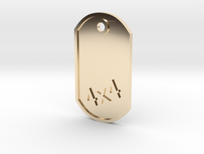 MILITARY DOG TAG 4X4 in 14k Gold Plated Brass