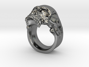 Vampiro Skull Ring in Polished Silver
