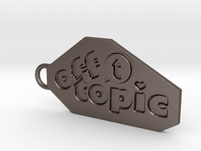 Off Topic key chain in Polished Bronzed Silver Steel