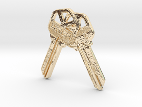 House Keys Pendent in 14k Gold Plated Brass