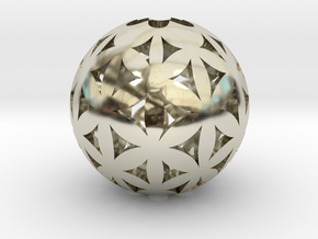 Flower of life bead sphere  in 14k White Gold