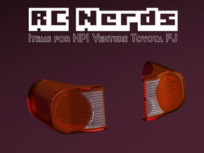 RCN100 Rear light lenses for HPI Venture Toyota  in Smooth Fine Detail Plastic