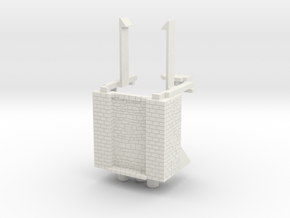 HOF023 - Base of the castle gate tower in White Natural Versatile Plastic