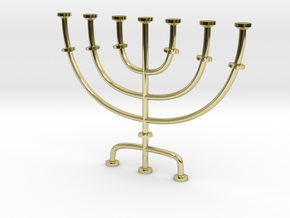 Menorah candlestick 1:12 scale model in 18k Gold Plated Brass