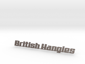 British Hangies Car Badge in Polished Bronzed Silver Steel
