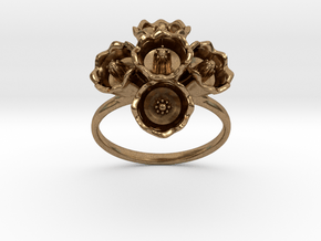 The Lily of The Valley Ring II in Natural Brass
