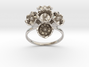The Lily of The Valley Ring II in Rhodium Plated Brass