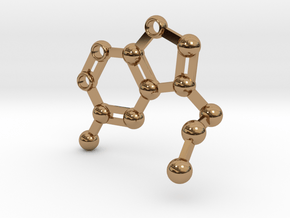 serotonin keychain in Polished Brass