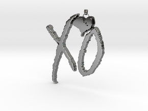 XO Pendant in Fine Detail Polished Silver