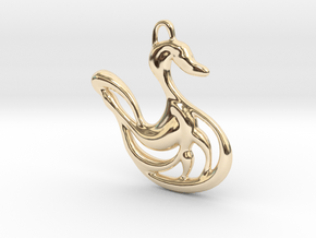 Swan in 14k Gold Plated Brass