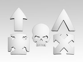 Squad Symbols 1 Shoulder Icons x50 in Smooth Fine Detail Plastic
