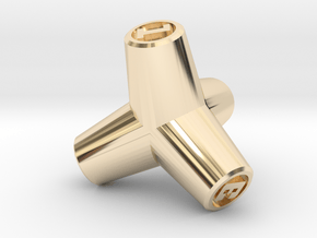 Tetrapod D4 in 14k Gold Plated Brass