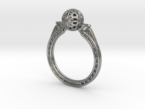 Art Nouveau Sphere Ring in Natural Silver