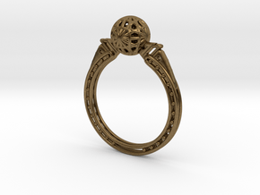 Art Nouveau Sphere Ring in Natural Bronze