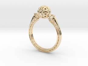 Art Nouveau Sphere Ring in 14K Yellow Gold