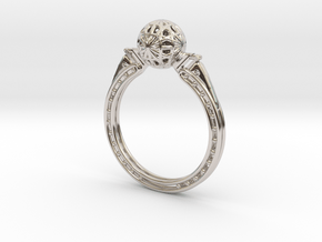 Art Nouveau Sphere Ring in Platinum