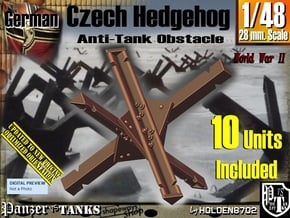 1/48 Anti-Tank Hedgehog set001 in White Natural Versatile Plastic