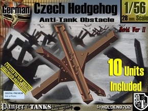 1/56 Anti-Tank Hedgehog set001 in White Natural Versatile Plastic