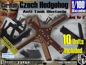 1/100 Anti-Tank Hedgehog set001 in White Natural Versatile Plastic