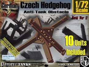 1/72 Anti-Tank Hedgehog set001 in White Natural Versatile Plastic