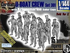 1/144 German U-Boot Crew Set301 in Smooth Fine Detail Plastic